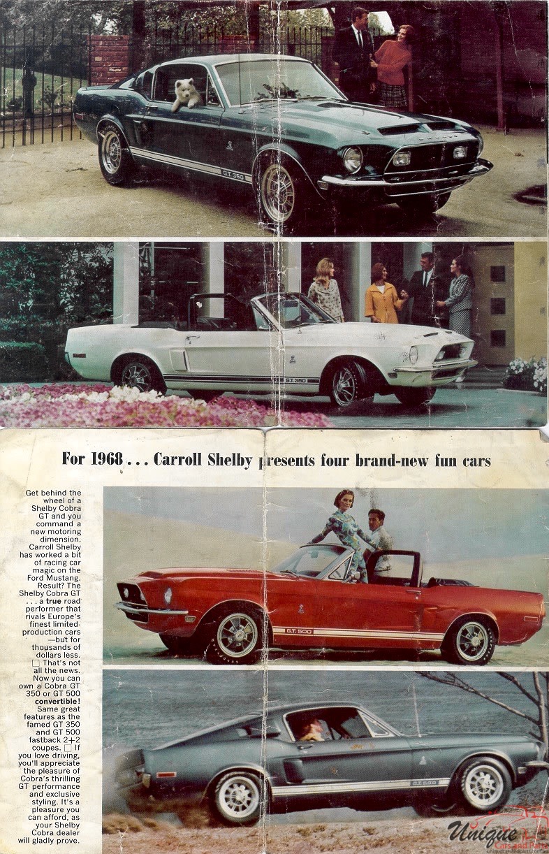 1968 Ford Mustang Shelby Cobra GT Brochure Page 1